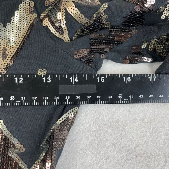 EXPRESS Women S Black Multi Sequin Bodycon Cocktail Party Off The Shoulder Dress - Picture 10 of 14